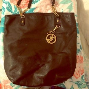 Michael  Kors black leather purse